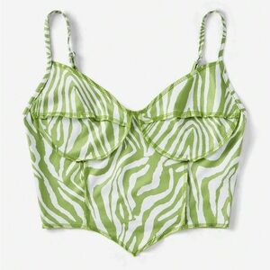 SHEIN EZwear Knitted Zebra Print Casual Summer Tank Top